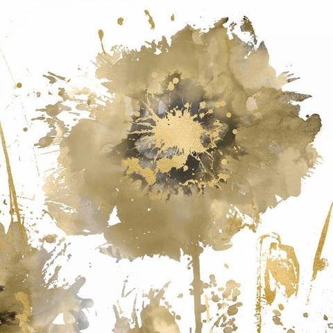 Flower Burst in Gold I Gold Ornate Wood Framed Art Print with Double Matting by Austin, Vanessa