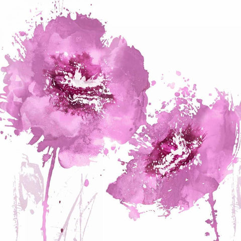 Flower Burst in Pink II White Modern Wood Framed Art Print with Double Matting by Austin, Vanessa