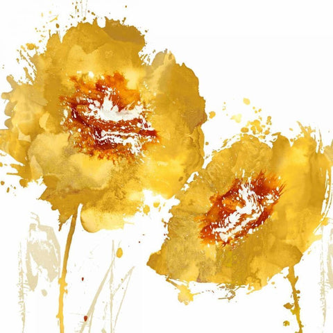 Flower Burst in Amber II White Modern Wood Framed Art Print by Austin, Vanessa