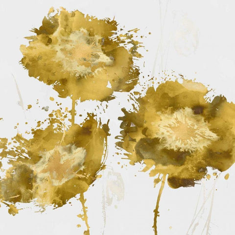 Golden Flower Burst I Gold Ornate Wood Framed Art Print with Double Matting by Austin, Vanessa