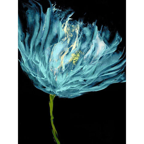 Aqua Tulips I Gold Ornate Wood Framed Art Print with Double Matting by Austin, Vanessa