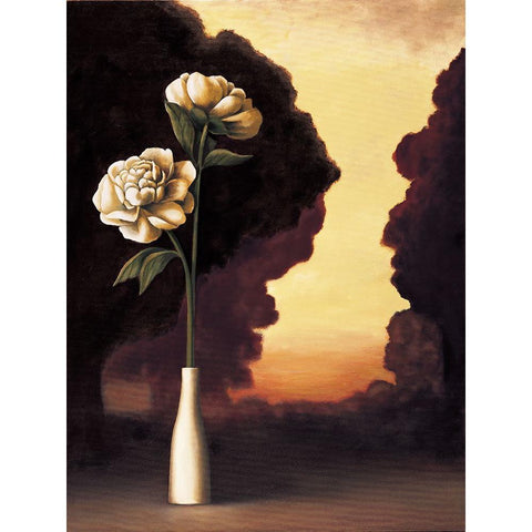 Floral Sunrise I Black Modern Wood Framed Art Print with Double Matting by Huntington, Virginia