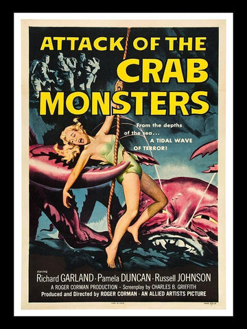 Attack Of The Crab Monsters White Modern Wood Framed Art Print with Double Matting by Anonymous