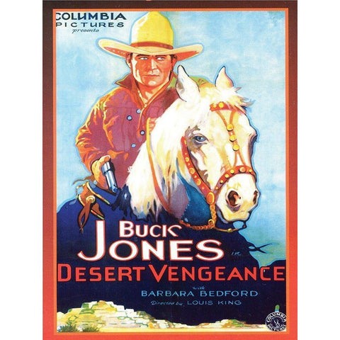 Buck Jones White Modern Wood Framed Art Print by Anonymous