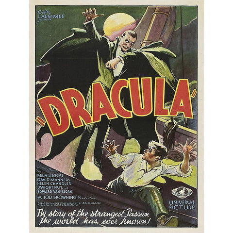 Dracula 1931 White Modern Wood Framed Art Print by Anonymous