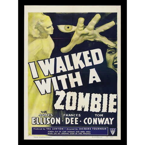 I Walked With A Zombie White Modern Wood Framed Art Print by Anonymous