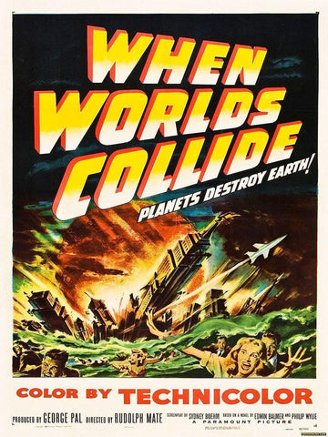 When Worlds Collide White Modern Wood Framed Art Print with Double Matting by Anonymous