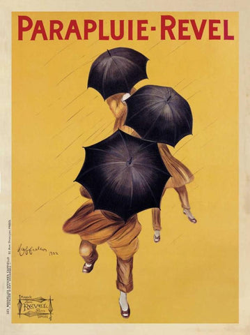 Parapluie-Revel-1922 Black Ornate Wood Framed Art Print with Double Matting by Cappiello, Leonetto