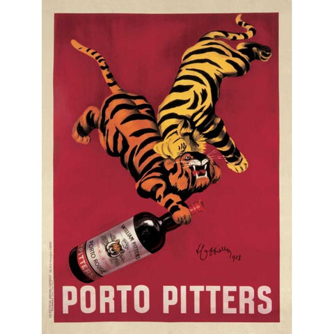 Porto Pitters Black Modern Wood Framed Art Print with Double Matting by Cappiello, Leonetto