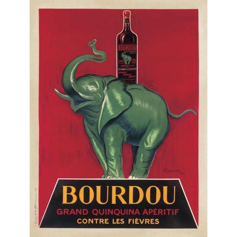 Bourdou Black Modern Wood Framed Art Print by Cappiello, Leonetto