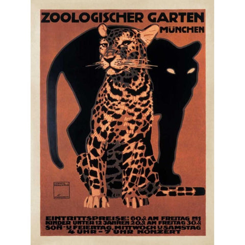 Zoologischer Garten-1912 White Modern Wood Framed Art Print by Anonymous