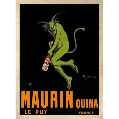 Maurin Quina-1920 ca Black Modern Wood Framed Art Print with Double Matting by Cappiello, Leonetto