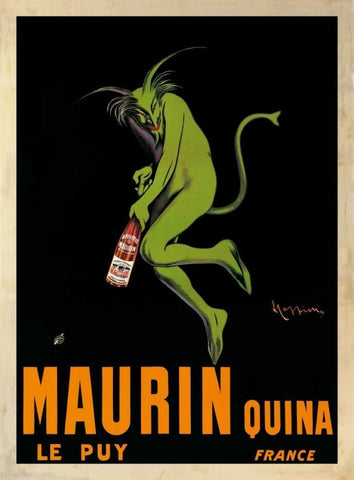 Maurin Quina-1920 ca White Modern Wood Framed Art Print with Double Matting by Cappiello, Leonetto