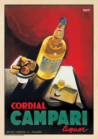 Cordial Campari White Modern Wood Framed Art Print with Double Matting by Nizzoli, Marcello