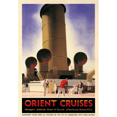 Orient Cruises, 1930 CA Black Modern Wood Framed Art Print with Double Matting by Johnson, Andrew