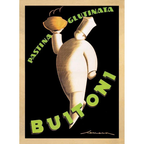 Buitoni-1928 Black Modern Wood Framed Art Print with Double Matting by Seneca, Federico