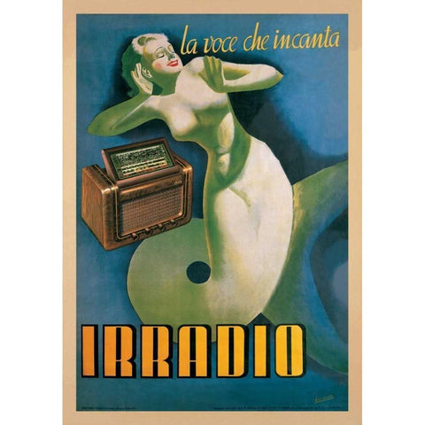 Irradio White Modern Wood Framed Art Print by Boccasile, Gino