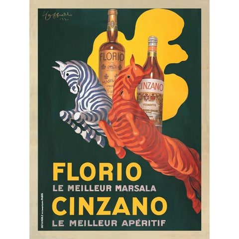 Florio e Cinzano-1930 Gold Ornate Wood Framed Art Print with Double Matting by Cappiello, Leonetto