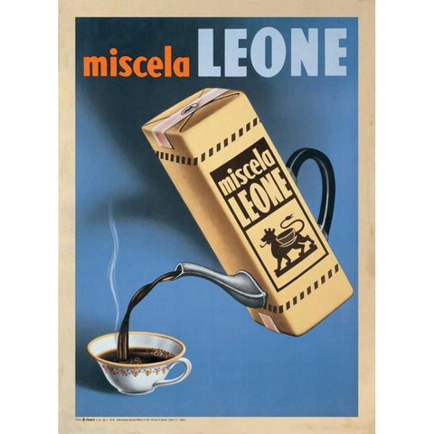 Miscela Leone-1950 Black Modern Wood Framed Art Print with Double Matting by Anonymous