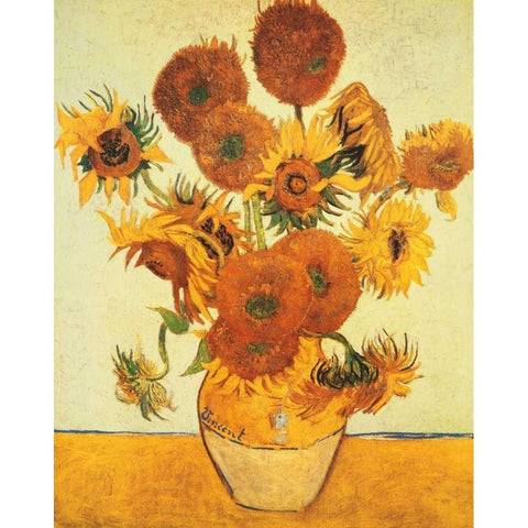 I girasoli White Modern Wood Framed Art Print by Van Gogh, Vincent