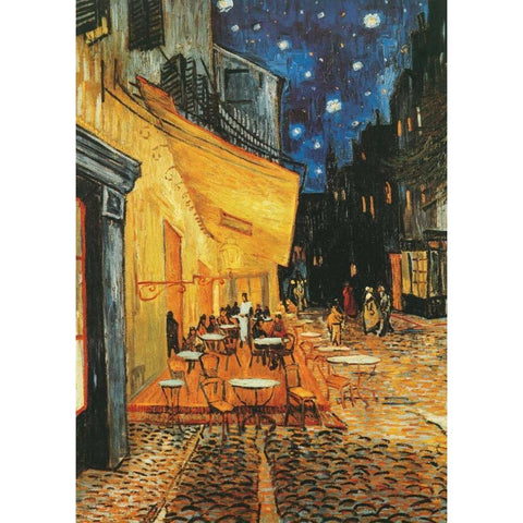 Cafe de nuit Black Modern Wood Framed Art Print with Double Matting by Van Gogh, Vincent