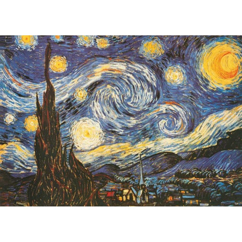 La notte stellata Gold Ornate Wood Framed Art Print with Double Matting by Van Gogh, Vincent