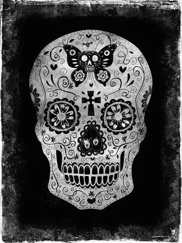 Day of the Dead White Modern Wood Framed Art Print with Double Matting by Wagner, Martin