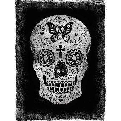 Day of the Dead Black Modern Wood Framed Art Print with Double Matting by Wagner, Martin