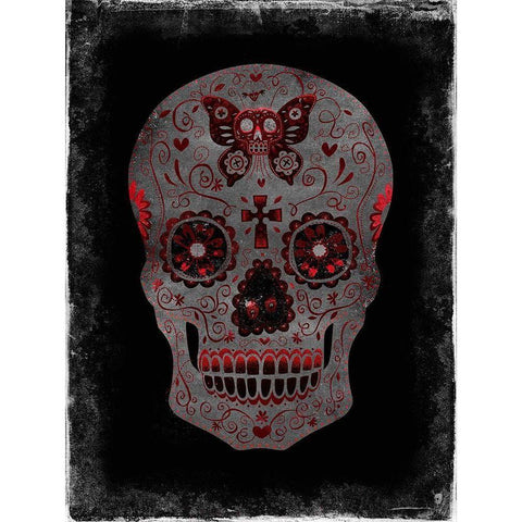 Day of the Dead in Red Gold Ornate Wood Framed Art Print with Double Matting by Wagner, Martin