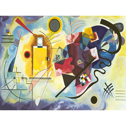 Gelb - rot - blau Gold Ornate Wood Framed Art Print with Double Matting by Kandinsky, Wassily