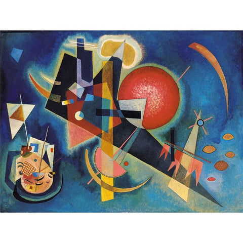 Im Blau Black Modern Wood Framed Art Print with Double Matting by Kandinsky, Wassily