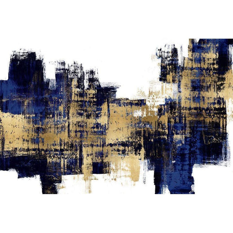 Vibrant Gold on Blue Gold Ornate Wood Framed Art Print with Double Matting by Wise, Alex