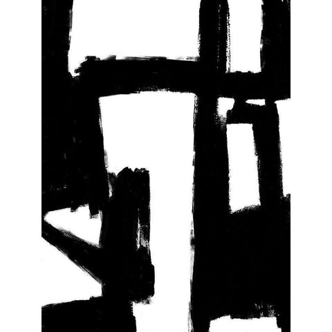 Structured I Black Modern Wood Framed Art Print by Wise, Alex