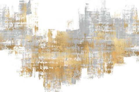 Dynamic Gold on Grey II Black Ornate Wood Framed Art Print with Double Matting by Wise, Alex