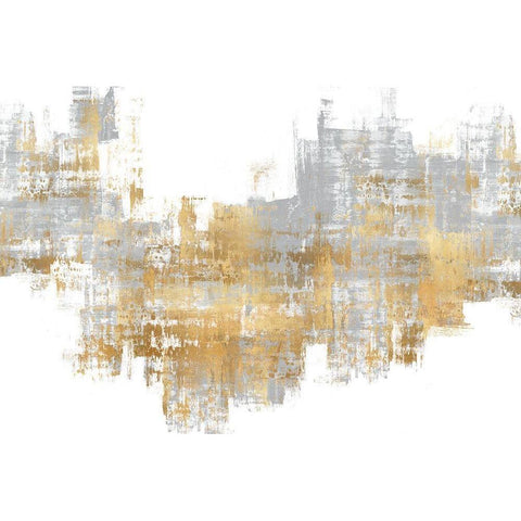 Dynamic Gold on Grey II Gold Ornate Wood Framed Art Print with Double Matting by Wise, Alex