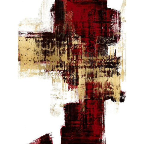 Kinetic Gold on Red I White Modern Wood Framed Art Print by Wise, Alex