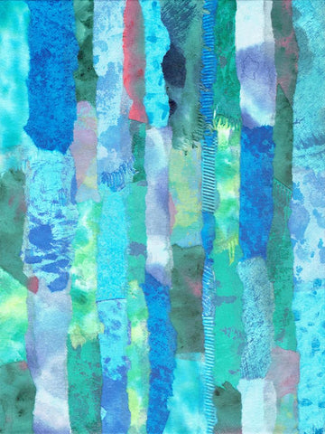 Mr Cs Crazy Quilt White Modern Wood Framed Art Print with Double Matting by Zaremba, Hillel