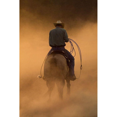 Teo On the Ranch Gold Ornate Wood Framed Art Print with Double Matting by Dawson, Robert