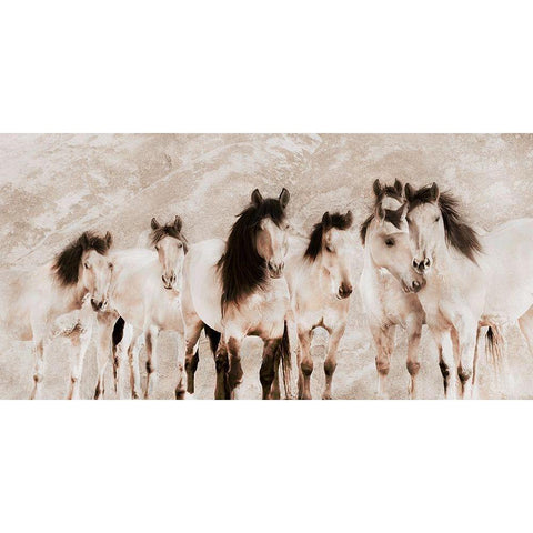 The Tribe ~ Sepia White Modern Wood Framed Art Print by Dawson, Robert