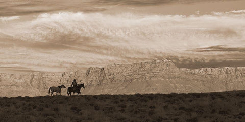 Trailing Home ~ Sepia Black Ornate Wood Framed Art Print with Double Matting by Dawson, Robert