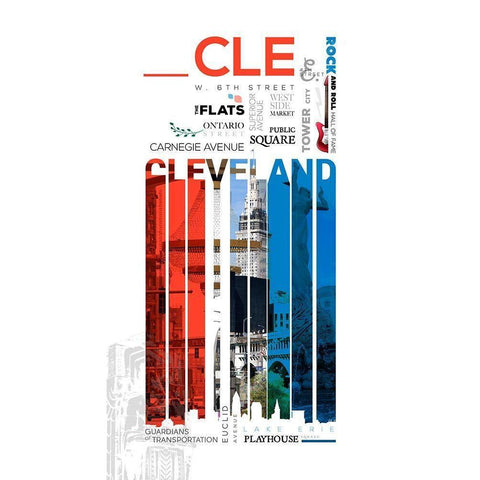 Cleveland Sign Black Modern Wood Framed Art Print with Double Matting by Somerset