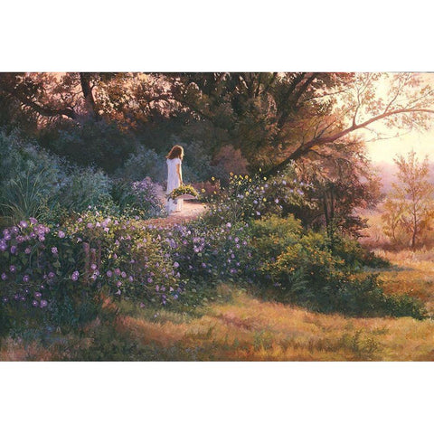 Morning Stroll White Modern Wood Framed Art Print by Dudley, June