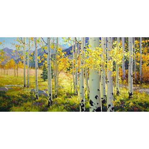 Afternoon Aspen Black Modern Wood Framed Art Print by Kim, Gary