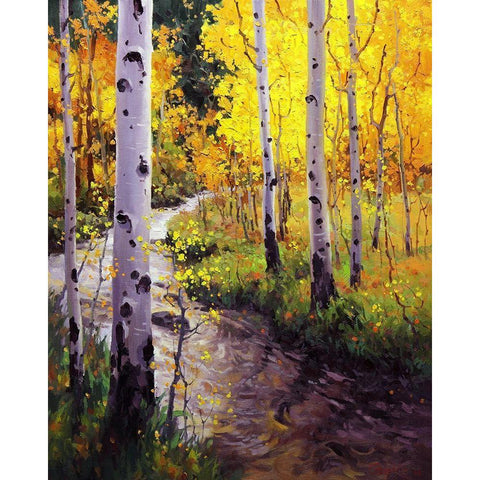 Twilight Glow Over Aspen Gold Ornate Wood Framed Art Print with Double Matting by Kim, Gary