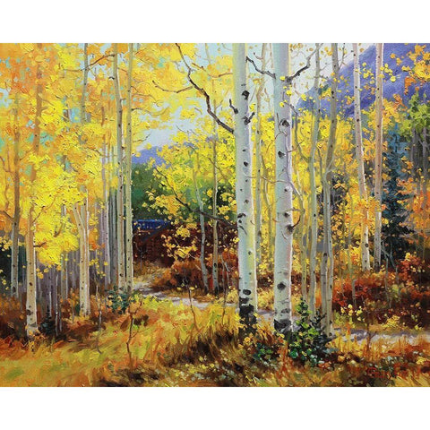 Aspen Cabin Black Modern Wood Framed Art Print by Kim, Gary