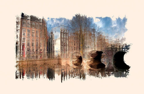 Amsterdam Reflections II Black Ornate Wood Framed Art Print with Double Matting by Bolokofsky, Ronald