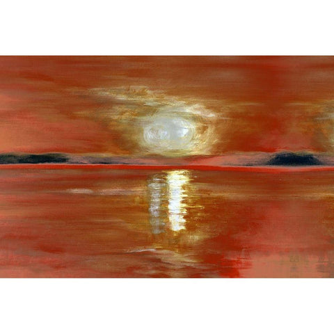 Crimson Skies II White Modern Wood Framed Art Print by Bolokofsky, Ronald