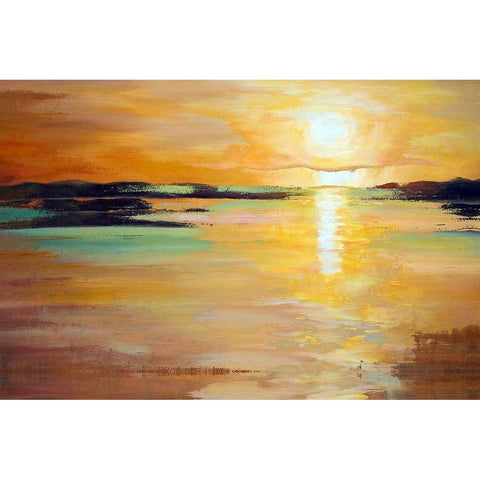 Sunset II Black Modern Wood Framed Art Print with Double Matting by Bolokofsky, Ronald