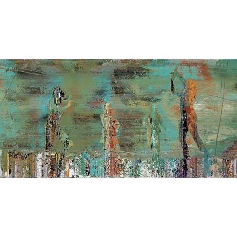 Patina Play Black Modern Wood Framed Art Print with Double Matting by Bolokofsky, Ronald