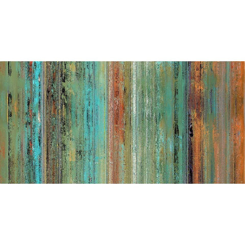 Patina Rainfall II Black Modern Wood Framed Art Print with Double Matting by Bolokofsky, Ronald